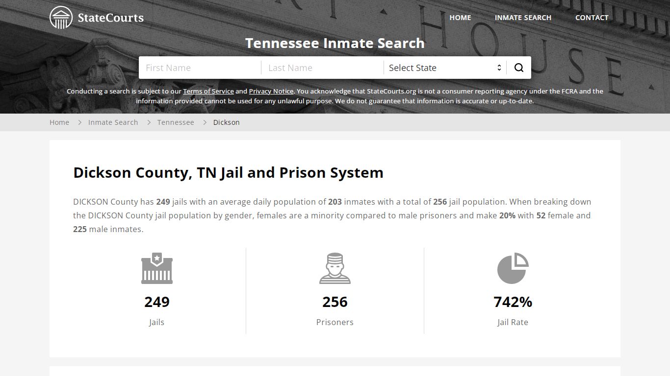 Dickson County, TN Inmate Search - StateCourts