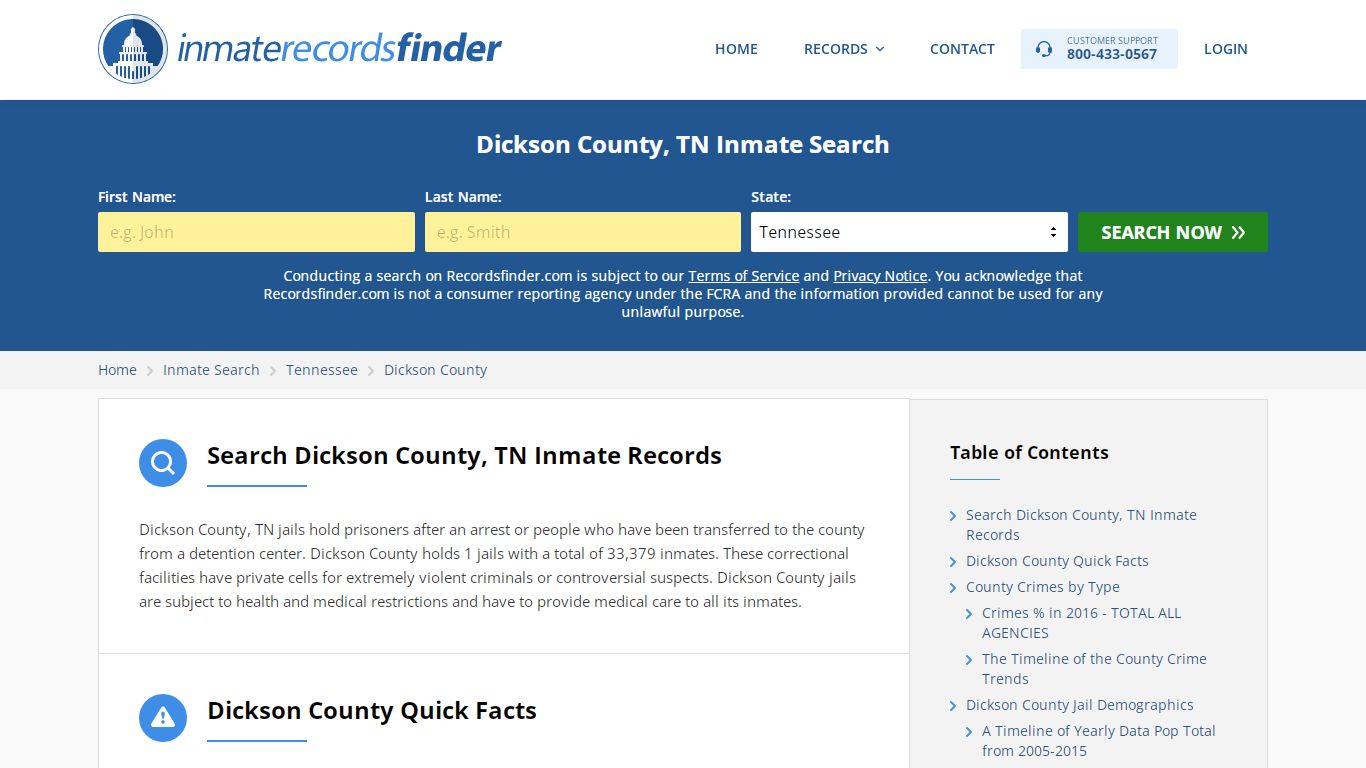 Dickson County, TN Inmate Lookup & Jail Records Online