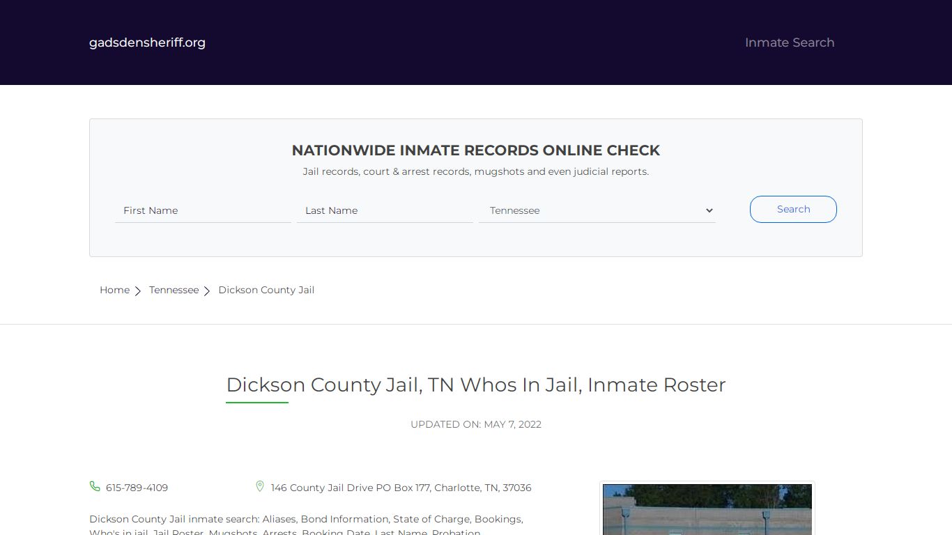 Dickson County Jail, TN Inmate Roster, Whos In Jail