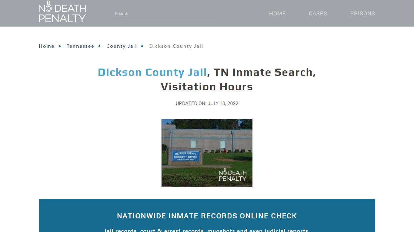 Dickson County Jail, TN Inmate Search, Visitation Hours