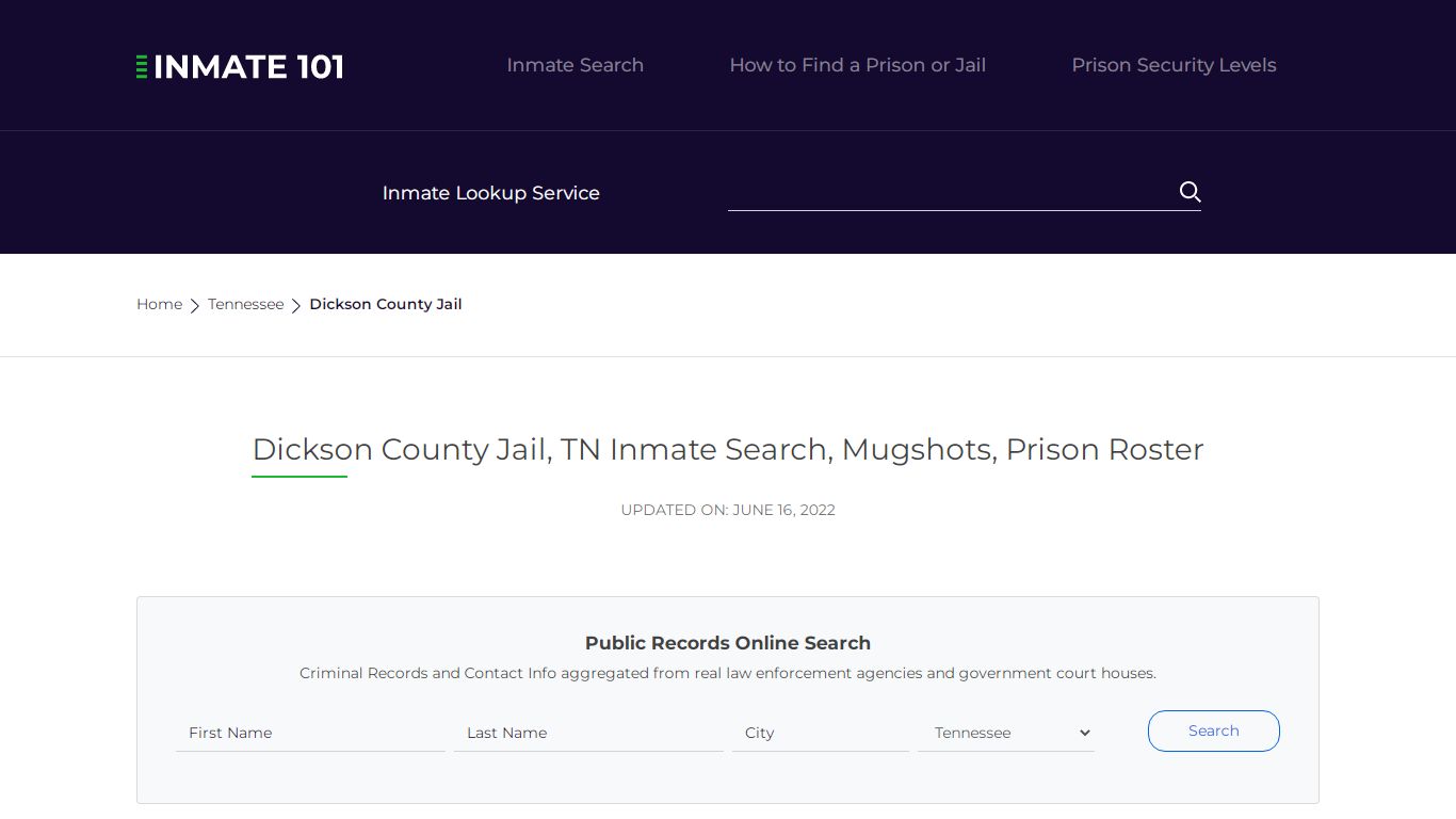 Dickson County Jail, TN Inmate Search, Mugshots, Prison ...